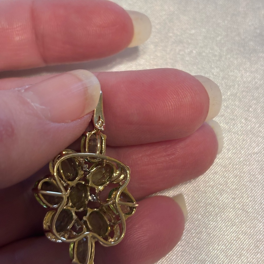 14k Peridot and Diamond 💎 Pendant(Enhancer) - Picture 3 of 8